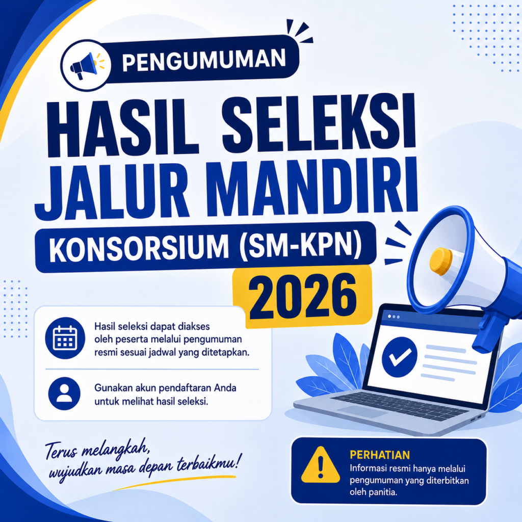 Pengumuman Hasil Seleksi Jalur Mandiri Konsorsium (SM-KPN)